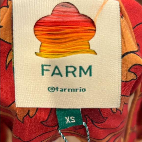 Farm Rio Anthropologie NWT Ainika Cream Midi Dress Sz Xs Boho Long Sleeve - Picture 11 of 12